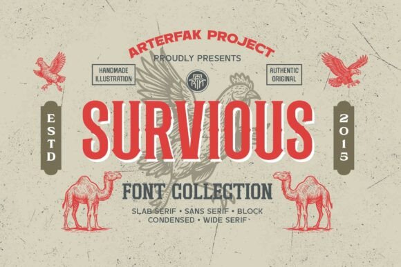 Discover Survious: A Versatile Vintage Font Collection for Timeless Design