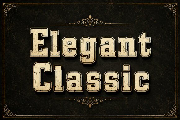 Elegant Classic: A Bold Vintage Display Font with Modern Appeal
