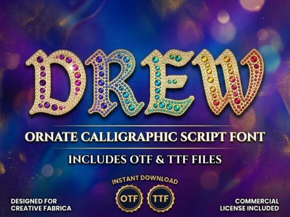 Illuminate Your Creative Canvas with Drew: A Dazzling Display Typeface