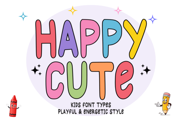 ✨ Introducing Happy Cute: A Playful and Energetic Display Font for Kids ✨