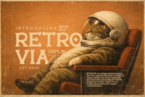 Retrovia: A Vintage-Styled Font for Modern Creatives